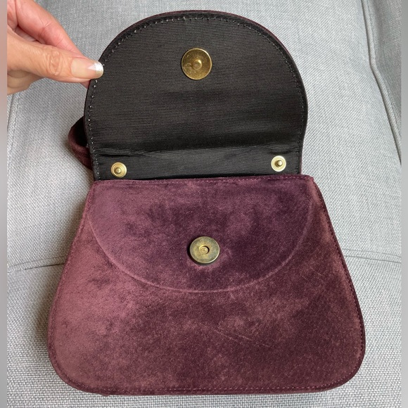 Vintage Laura Ashley Suede Mini Flap Bag - Picture 5 of 12